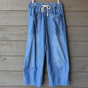 The Pyramid Collection 100% Cotton Baggy Fit Lightweight Crop Jeans Size Small